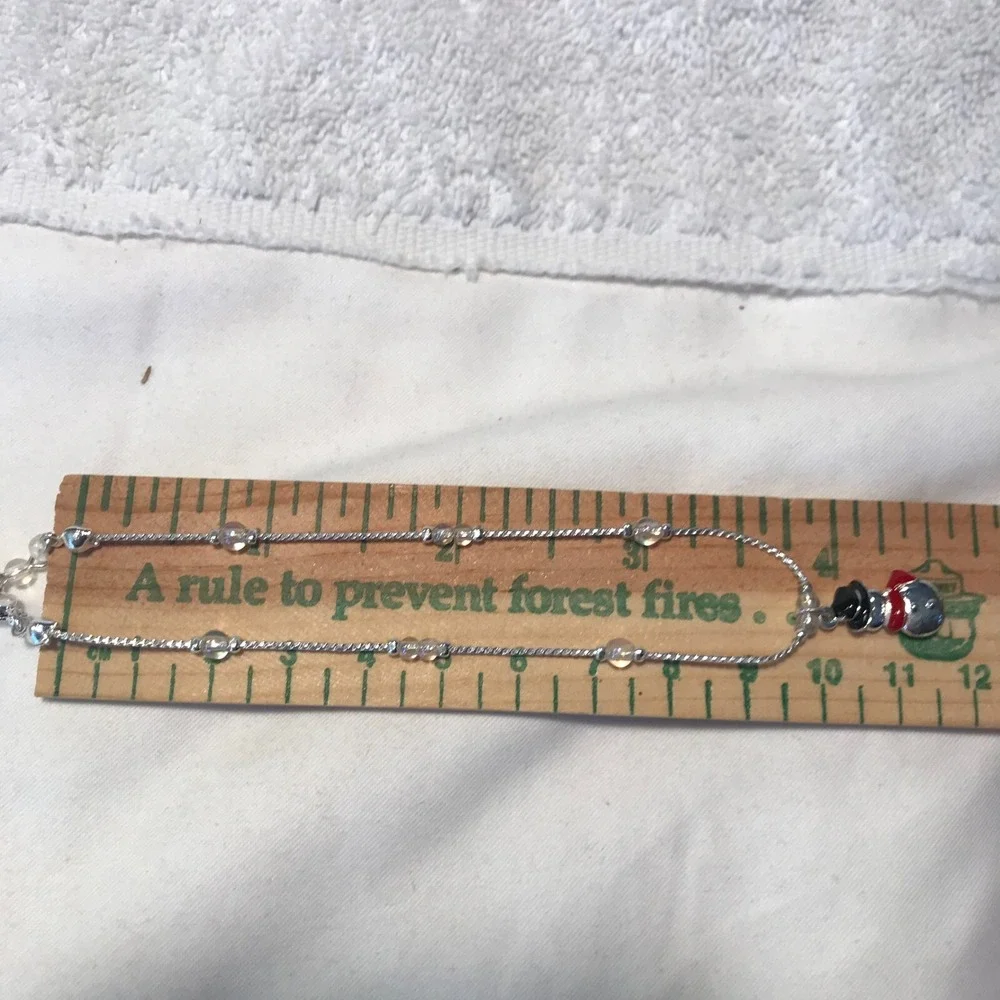 Vintage Avon Holiday Charm Anklet - Snowman